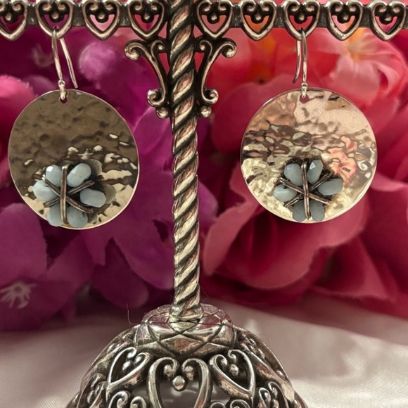 Silpada Quartzite Flower Blossom Sterling Silver Earrings W2138 - Picture 2 of 14